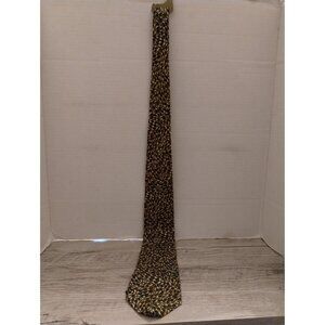 Perry Ellis Portfolio Italian Silk Tie 55" Gold With Multicolor Paisley Pattern